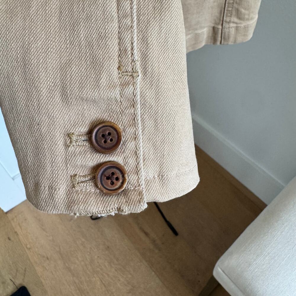 VTG 90's Lauren Ralph Lauren Tan Canvas Corduroy Chore Barn Coat Blazer Jacket - Picture 8 of 11